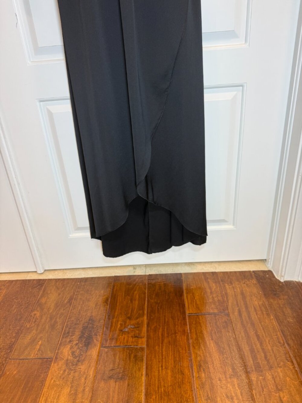 PARISIAN Black Off Shoulder Smocked Maxi Dress Size Medium Made in Italy - Picture 4 of 12
